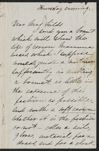 Una Hawthorne autograph letter signed to Annie Adams Fields, [Concord, 19 May 1864]