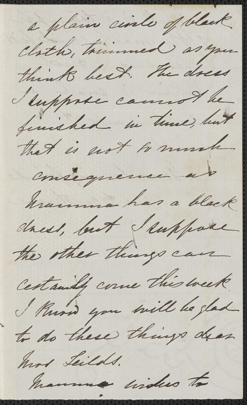 Una Hawthorne autograph letter signed to Annie Adams Fields, [Concord, 19 May 1864]