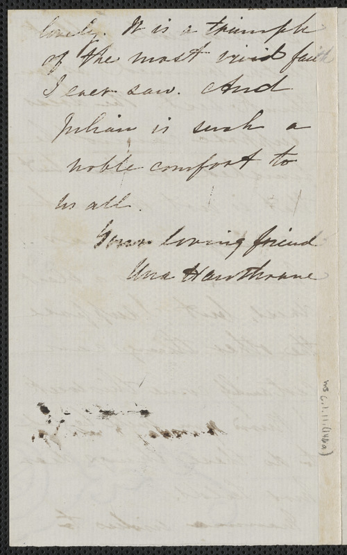 Una Hawthorne autograph letter signed to Annie Adams Fields, [Concord, 19 May 1864]