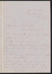 Rose Hawthorne Lathrop autograph letter signed to Annie Adams Fields, The Wayside, Concord, 1 January 1863
