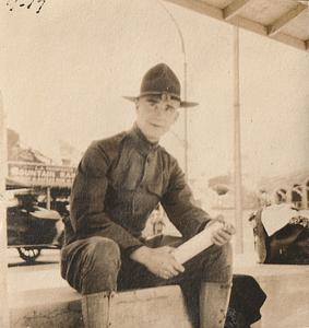 Albert T. Chase, soldier at Revere Beach, Mass.