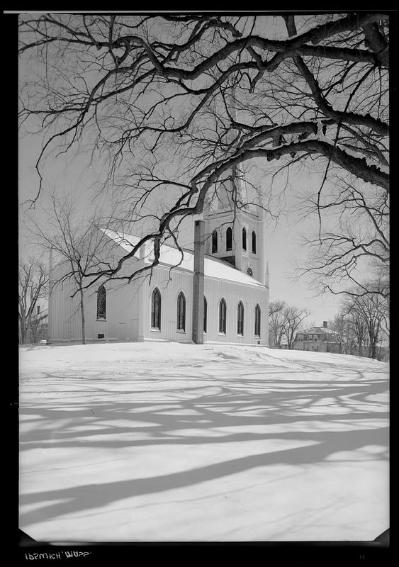 Ipswich, First Church in snow