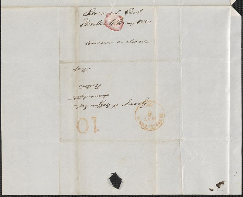 Samuel Cook to George Coffin, 4 May 1850 - Digital Commonwealth