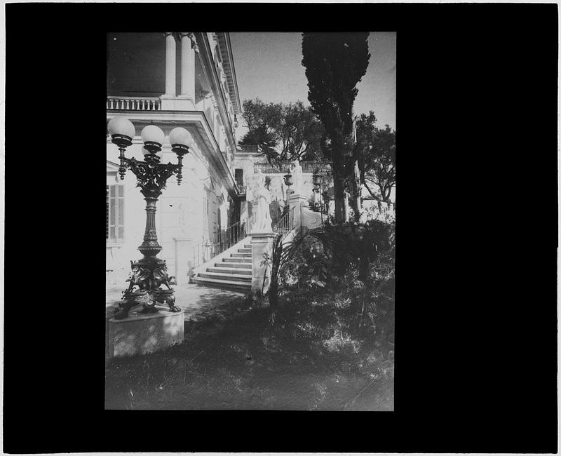 Greece. Corfu. Villa Achilleion outside stairway