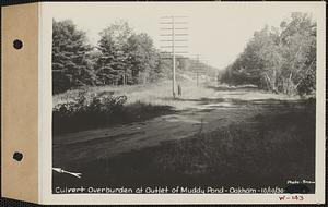 Culvert overburden, Muddy Pond outlet, Oakham, Mass., Oct. 10, 1930