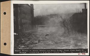 Ware River, Ware Woolen and Ware Valley dam from South Street bridge, Ware, Mass., 4:05 PM, Mar. 12, 1936