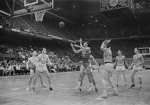 Basketball game, Dartmouth vs Sharon High School, Boston
