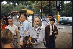 Preacher with guitar, Boston Common