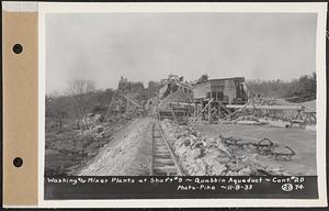 Contract No. 20, Coldbrook-Swift Tunnel, Barre, Hardwick, Greenwich, washing and mixer plants at Shaft 9, Quabbin Aqueduct, Barre, Mass., Nov. 9, 1933