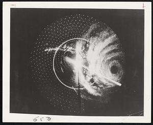 Just One of Over 30,000 radar photos made of "Hurricane Gracie" as she was followed and tracked by the Navy's Hurricane Hunters from birth to death during nine days of patrols. This photo not only shows the hurricanes "eye", but also portions of three southern states.