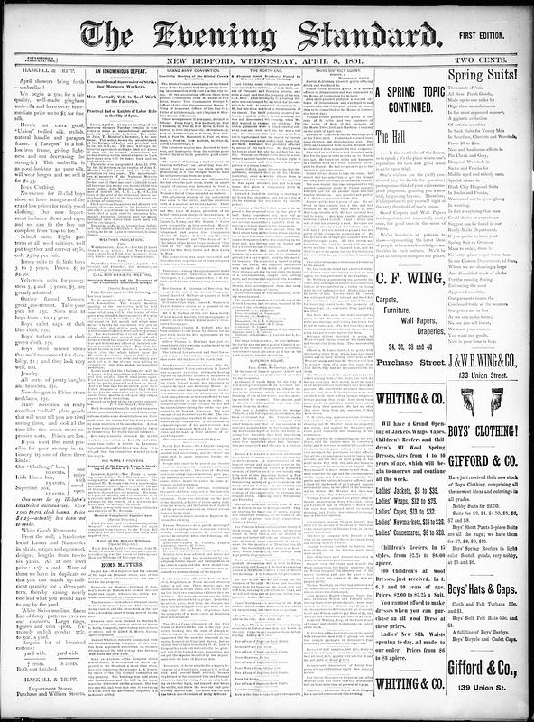 Evening Standard. April 08, 1891 - Digital Commonwealth