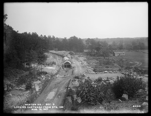 Weston Aqueduct, looking easterly from station 135, Section 3, Framingham, Mass., Aug. 19, 1901