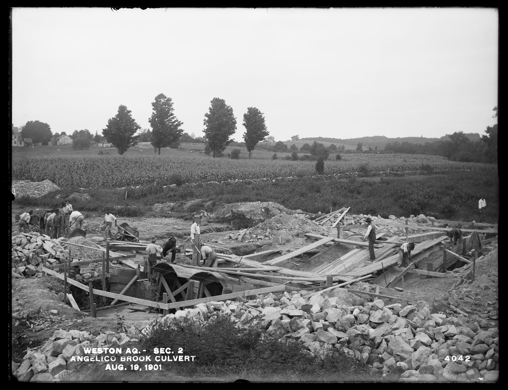 Weston Aqueduct, Section 2, Angelico Brook culvert, Framingham, Mass., Aug. 19, 1901