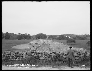 Weston Aqueduct, Section 2, easterly across Belknap's land, from station 14, Framingham, Mass., Aug. 19, 1901