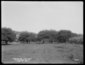 Weston Aqueduct, Alexander Spear's orchard, looking easterly, Wayland, Mass., Aug. 27, 1901