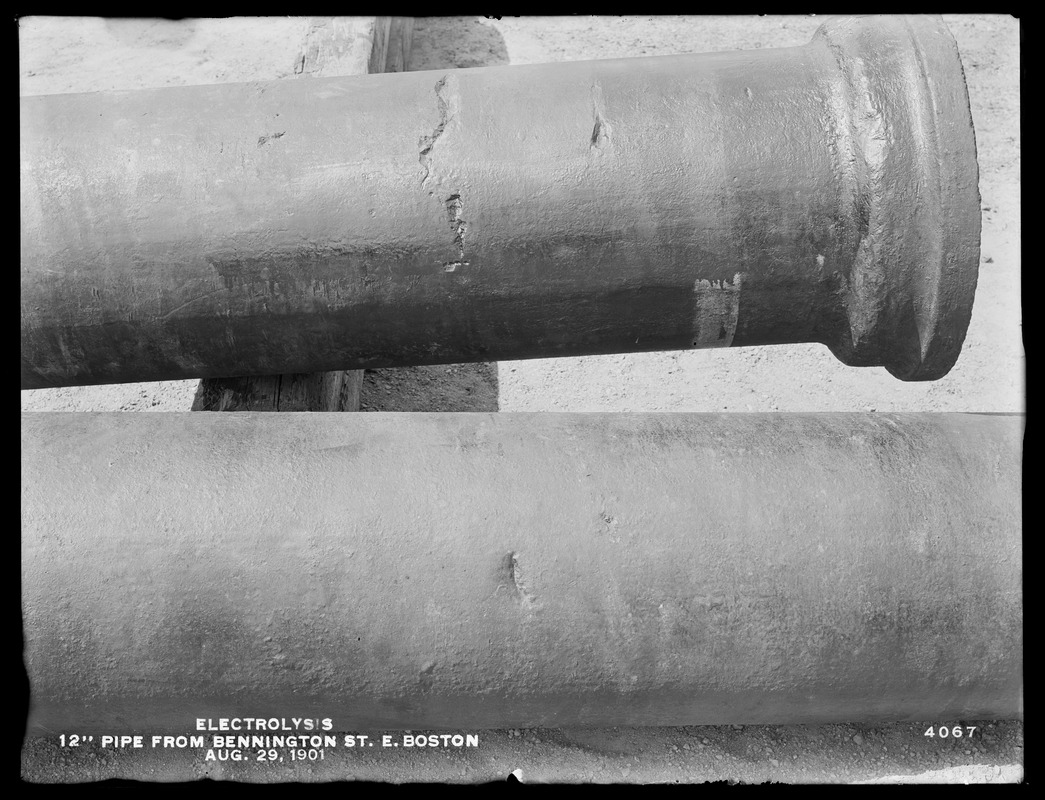 Electrolysis, Boston Water Works, Bennington Street, electrolysis of 12