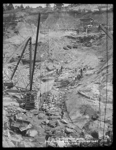 Wachusett Dam, drilling the cut-off, looking easterly, Clinton, Mass., Sep. 3, 1901