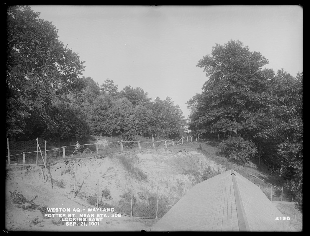 Weston Aqueduct, Potter Street, near station 308, looking easterly, Wayland, Mass., Sep. 21, 1901