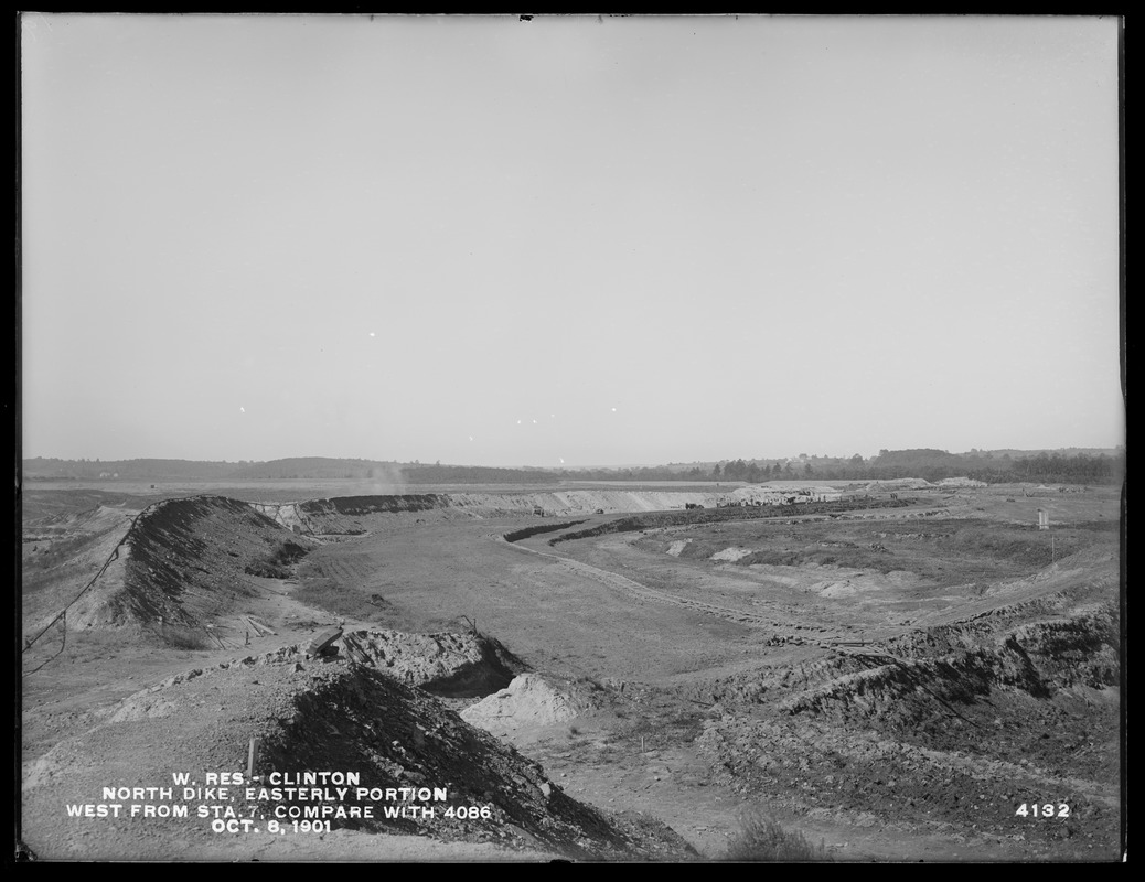 Wachusett Reservoir, North Dike, easterly portion, westerly from ...