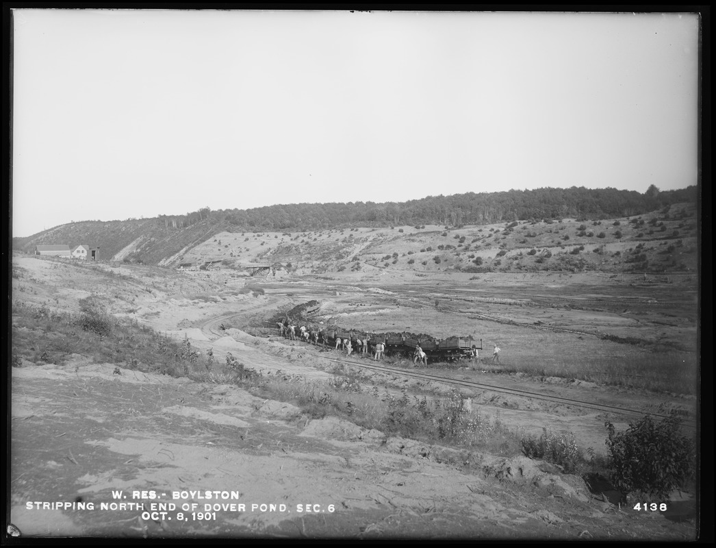 Wachusett Reservoir, stripping north end of Dover Pond, Section 6, looking easterly, Boylston, Mass., Oct. 8, 1901