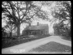 Weston Aqueduct, Marshall L. Upham's house, on westerly side of Ash Street, Weston, Mass., Oct. 22, 1901