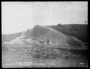 Wachusett Reservoir, ledge uncovered on Scar Bridge Road, Section 6, Boylston, Mass., Oct. 15, 1901