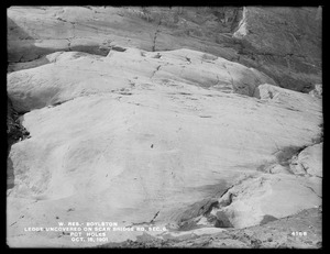 Wachusett Reservoir, ledge uncovered on Scar Bridge Road, Section 6, pot holes, Boylston, Mass., Oct. 15, 1901