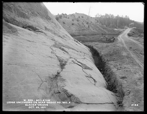 Wachusett Reservoir, ledge uncovered on Scar Bridge Road, Section 6, glacier groove, Boylston, Mass., Oct. 29, 1901