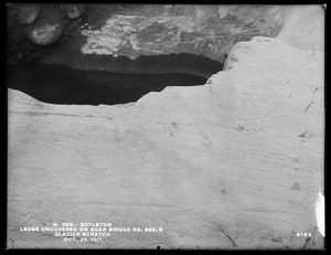 Wachusett Reservoir, ledge uncovered on Scar Bridge Road, Section 6, glacier scratch, Boylston, Mass., Oct. 29, 1901