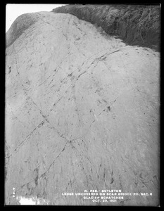 Wachusett Reservoir, ledge uncovered on Scar Bridge Road, Section 6, glacier scratches, Boylston, Mass., Oct. 29, 1901