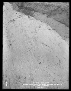 Wachusett Reservoir, ledge uncovered on Scar Bridge Road, Section 6, glacier scratch, Boylston, Mass., Nov. 9, 1901