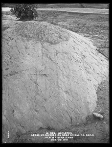 Wachusett Reservoir, ledge uncovered on Scar Bridge Road, Section 6, glacier scratches, Boylston, Mass., Oct. 29, 1901