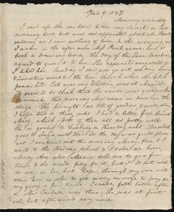 Letter from Anne Warren Weston to Deborah Weston, Jan. 9, 1837, Monday evening
