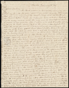 Letter from Anne Warren Weston, Boston, to Deborah Weston, January 16, 1837
