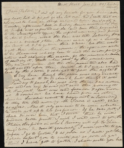 Letter from Anne Warren Weston, West Street, [Boston], to Deborah Weston, Jan. 22, 1837, Sunday evening