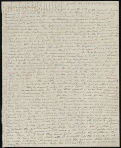 Partial letter from Anne Warren Weston, Groton, [Mass.], to Deborah Weston, March 17, 1837, Friday evening
