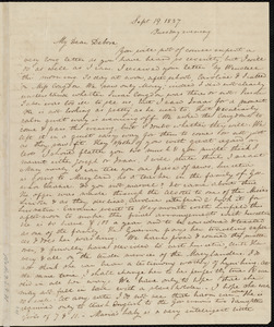 Letter from Anne Warren Weston to Deborah Weston, Sept. 19, 1837, Tuesday evening