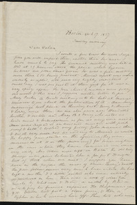Letter from Anne Warren Weston, Boston, to Deborah Weston, Oct. 17, 1837, Tuesday morning