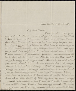 Letter from Deborah Weston, New Bedford, [Mass.], to Anne Warren Weston, Nov. 19, 1837