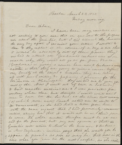 Letter from Anne Warren Weston, Boston, to Deborah Weston, March 23, 1838, Friday morning