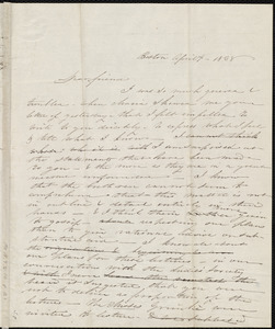 Unfinished rough draft of a letter from Anne Warren Weston, Boston, to Sarah Moore Grimké, April 4, 1838