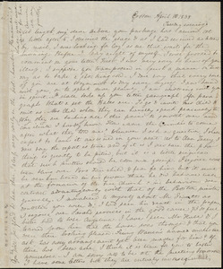 Letter from Anne Warren Weston, Groton, [Mass.], to Deborah Weston, April 10, 1838, Tuesday evening