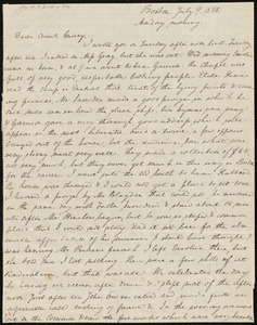 Letter from Anne Warren Weston, Boston, to Mary Weston, July 9, 1838, Monday morning