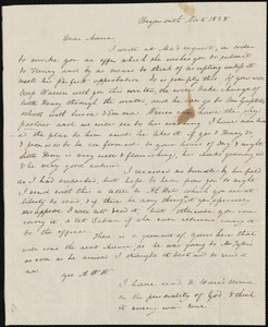 Letter from Anne Warren Weston, Weymouth, [Mass.], to Deborah Weston, Nov. 5, 1838
