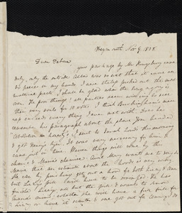 Letter from Anne Warren Weston, Weymouth, [Mass.], to Deborah Weston, Nov. 9, 1838