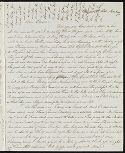 Letter from Lucia Weston, [Weymouth, [Mass.], to Emma Forbes Weston, Oct. [4, 1841], Monday