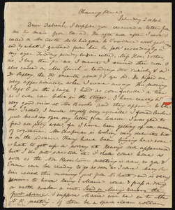 Letter from Anne Warren Weston, Chauncey Place, [Boston], to Deborah Weston, Saturday 2 o'clock, [ca. 1840]