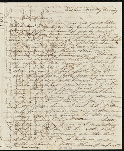 Letter from Caroline Weston, Boston, to Deborah Weston, Monday morning, [19? Sept. 1836]