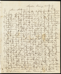 Letter from Caroline Weston, Boston, [Mass.], to Deborah Weston, Friday noon, [1838?]