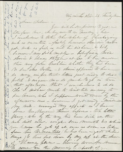 Letter from Caroline Weston, Weymouth, [Mass.], to Deborah Weston, Nov. 23, [1841?], Tuesday morn
